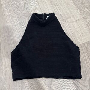 Zara Black Sleeveless Crop Tank Top